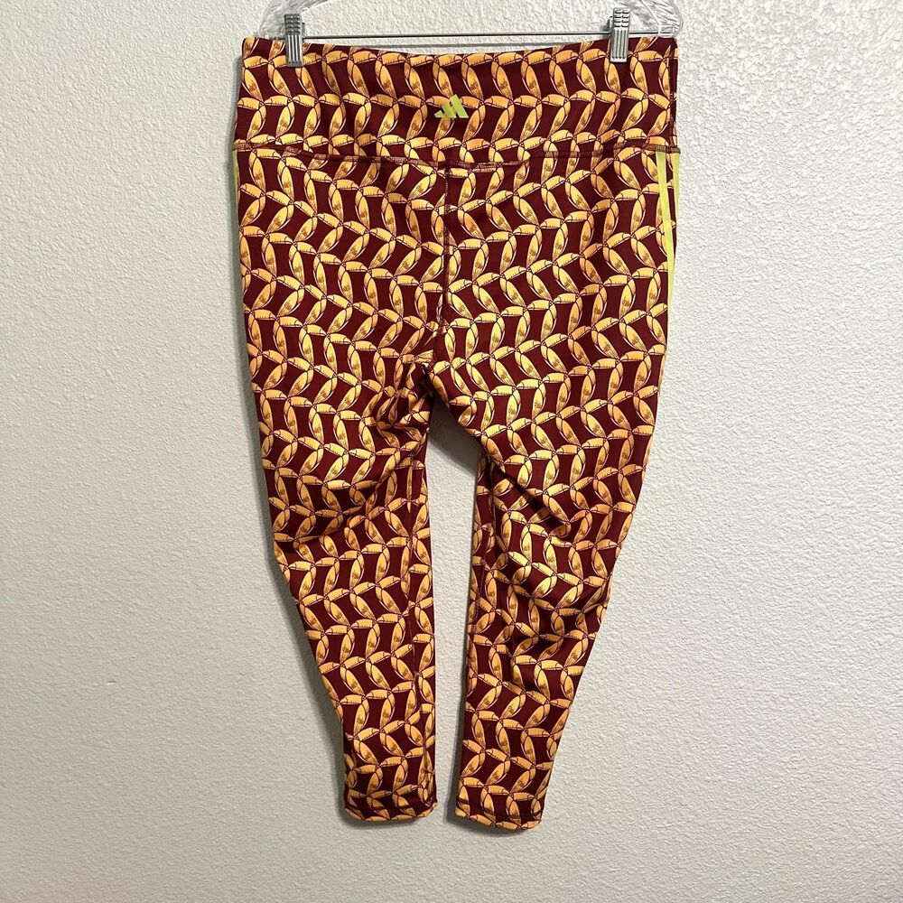 Adidas FARM RIO Leggings Women 2X Red Yellow High Rise Moisture-Wicking - Picture 3 of 12